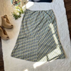 Y2K Vintage • Psychedelic Blue and Green Pattern Skirt
